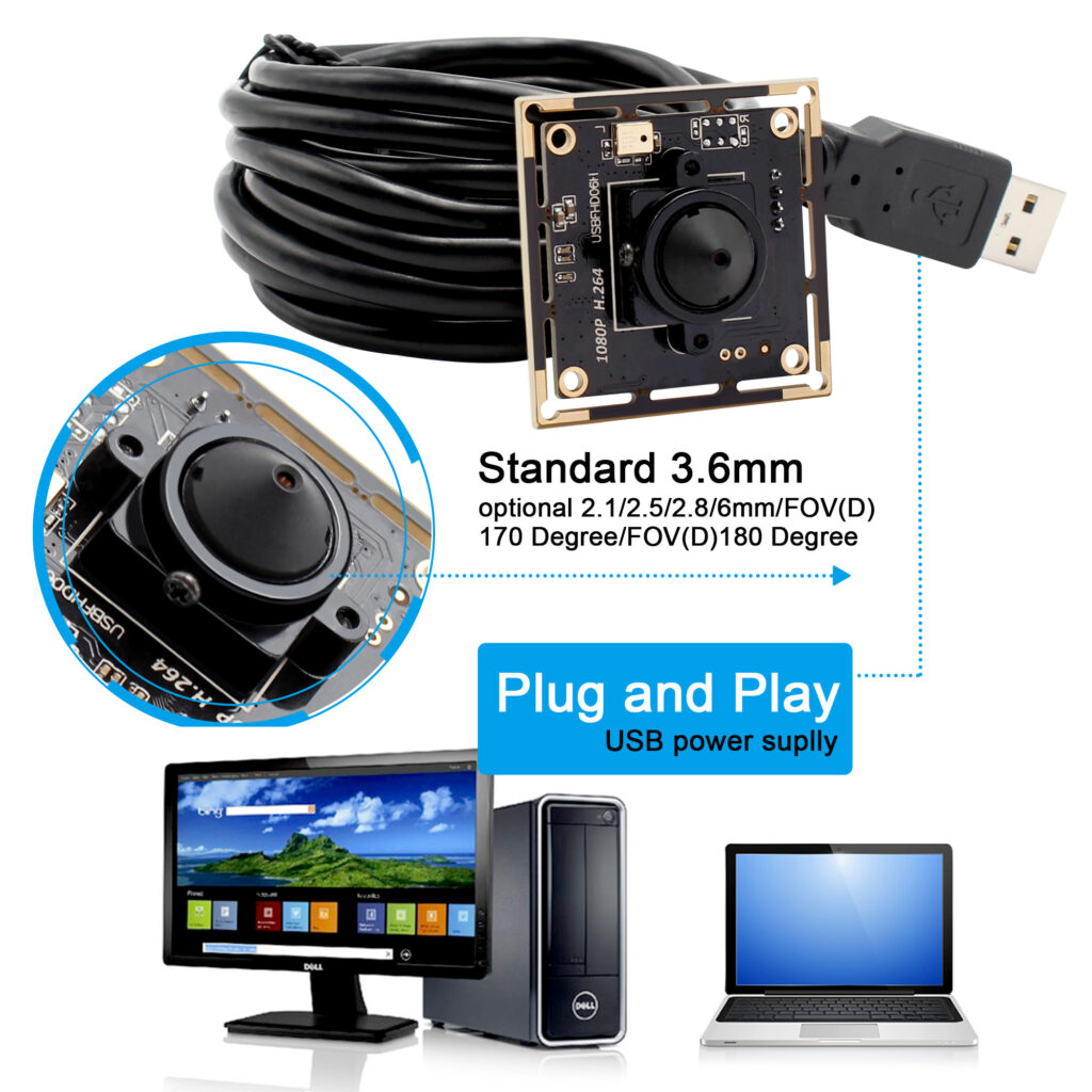 ELP 2MP 1080P H.264 Mini Pinhole Lens USB Camera With Sony IMX322