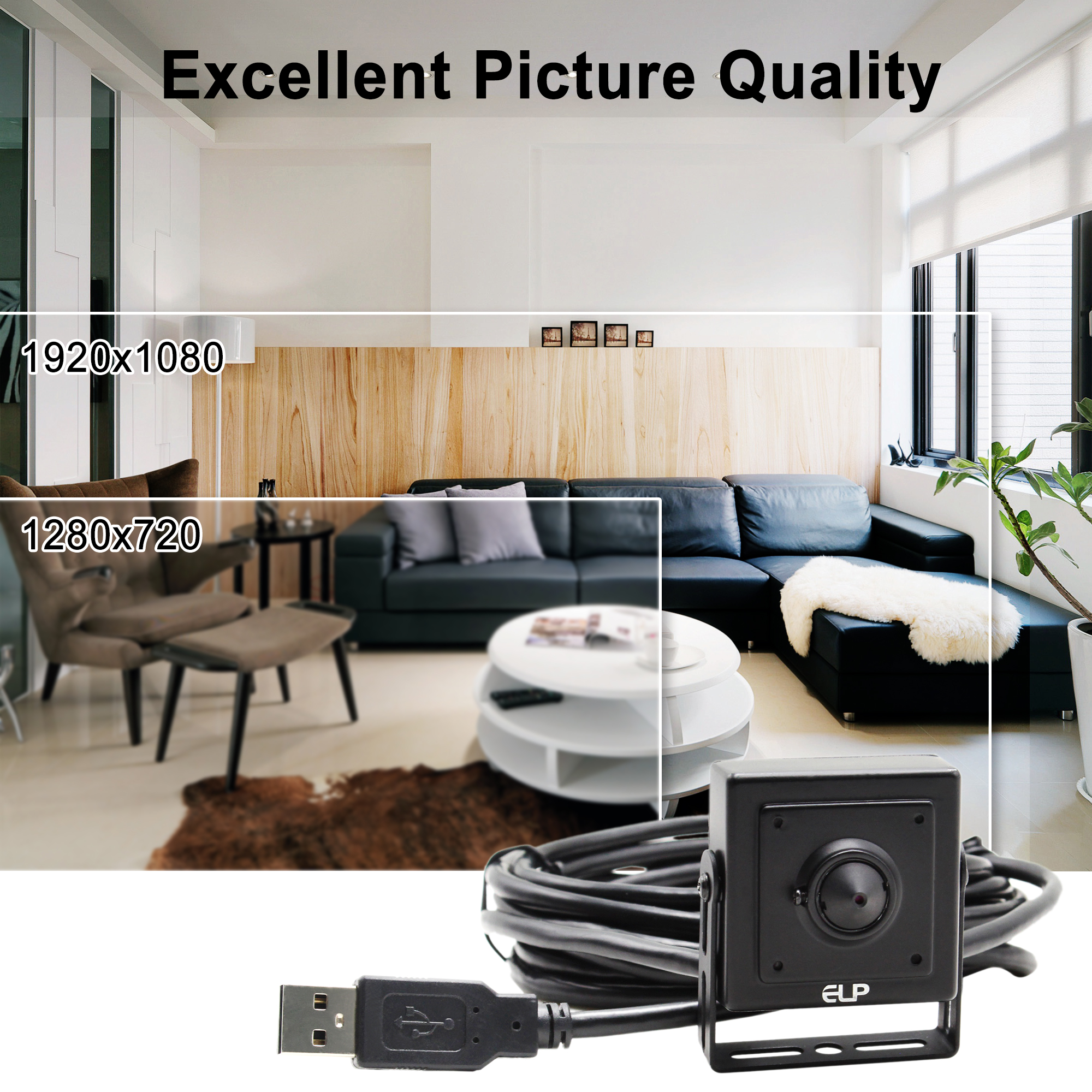 ELP USB Security Camera Low Light 1080P Sony IMX322 HD Sensor H.264